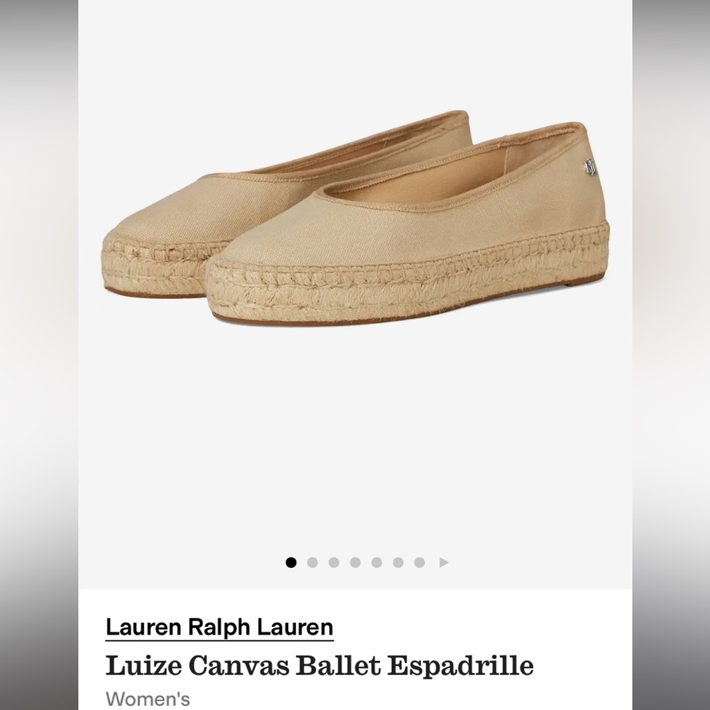 Ralph Lauren Tan Canvas Espadrilles 9.5 NWT